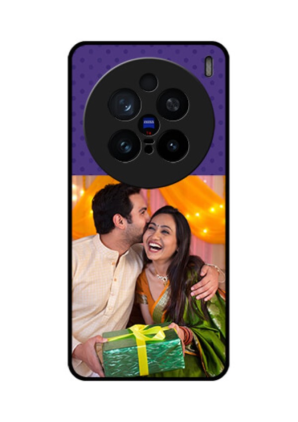 Vivo X200 Pro 5G Custom Glass Phone CaseViolet Colored Pattern Design