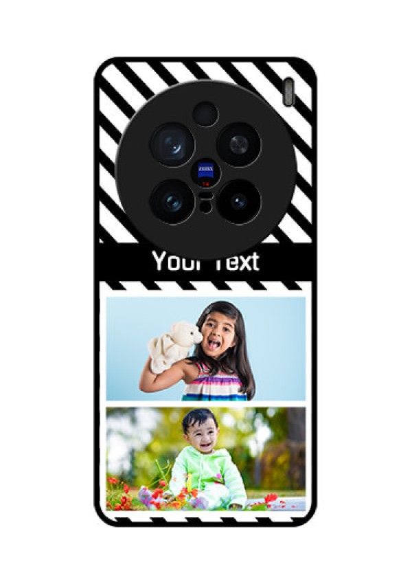 Vivo X200 Pro 5G Custom Glass Phone CaseBlack And White Stripes Design