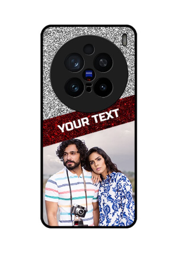 Vivo X200 Pro 5G Custom Glass Phone CaseImage Holder With Glitter Strip Design