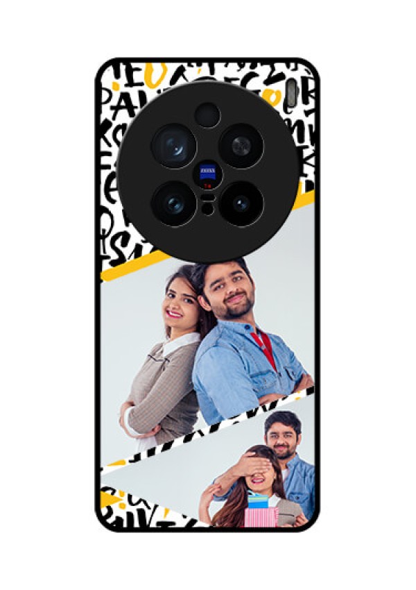 Vivo X200 Pro 5G Custom Glass Phone CaseLetters Pattern Design
