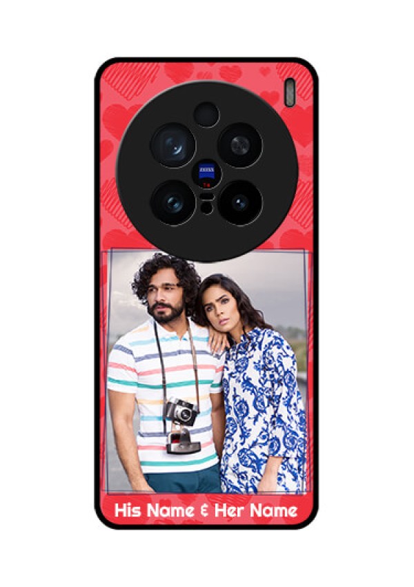 Vivo X200 Pro 5G Custom Glass Phone CaseWith Red Heart Symbols Design