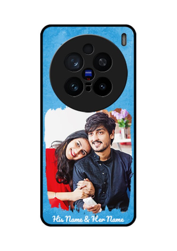 Vivo X200 Pro 5G Custom Glass Phone Case - Blue Color Vintage Design