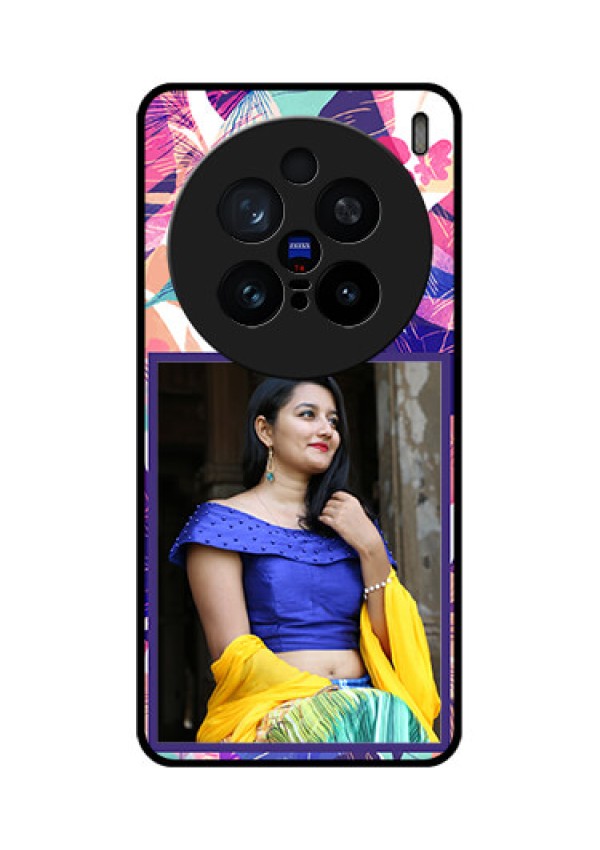 Vivo X200 Pro 5G Custom Glass Phone CaseAbstract Floral Design