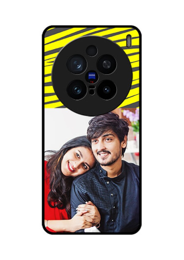 Vivo X200 Pro 5G Custom Glass Phone CaseYellow Abstract Design