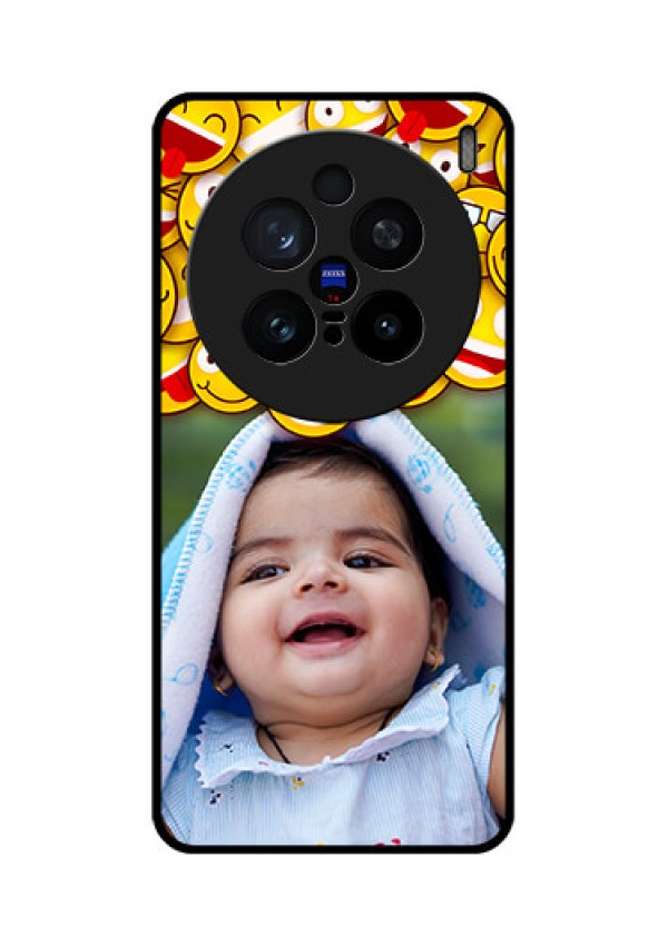 Vivo X200 Pro 5G Custom Glass Phone CaseWith Smiley Emoji Design