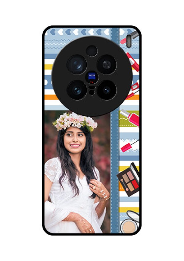 Vivo X200 Pro 5G Custom Glass Phone CaseMakeup Icons Design