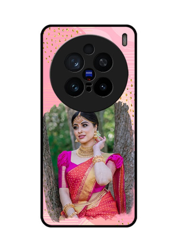 Vivo X200 Pro 5G Custom Glass Phone CaseGold Glitter Splash Design