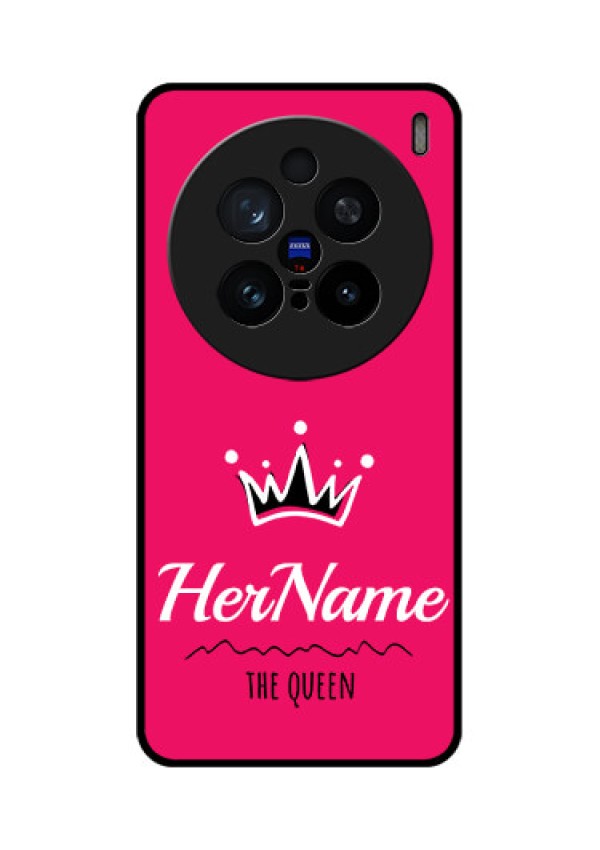 Vivo X200 Pro 5G Custom Glass Phone CaseQueen With Name Design