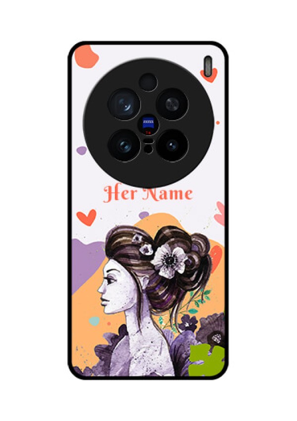 Vivo X200 Pro 5G Custom Glass Phone CaseWoman And Nature Design