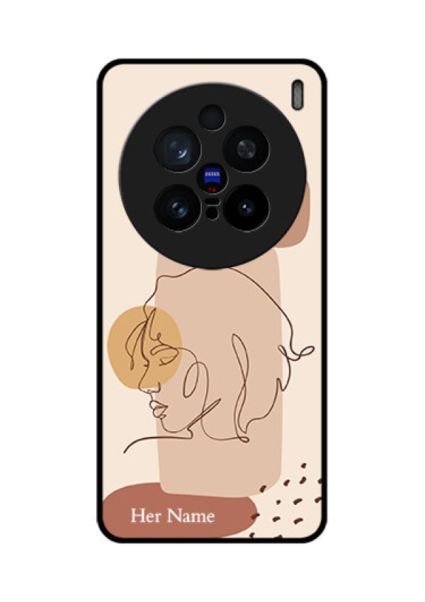 Vivo X200 Pro 5G Custom Glass Phone CaseCalm Woman Line Art Design