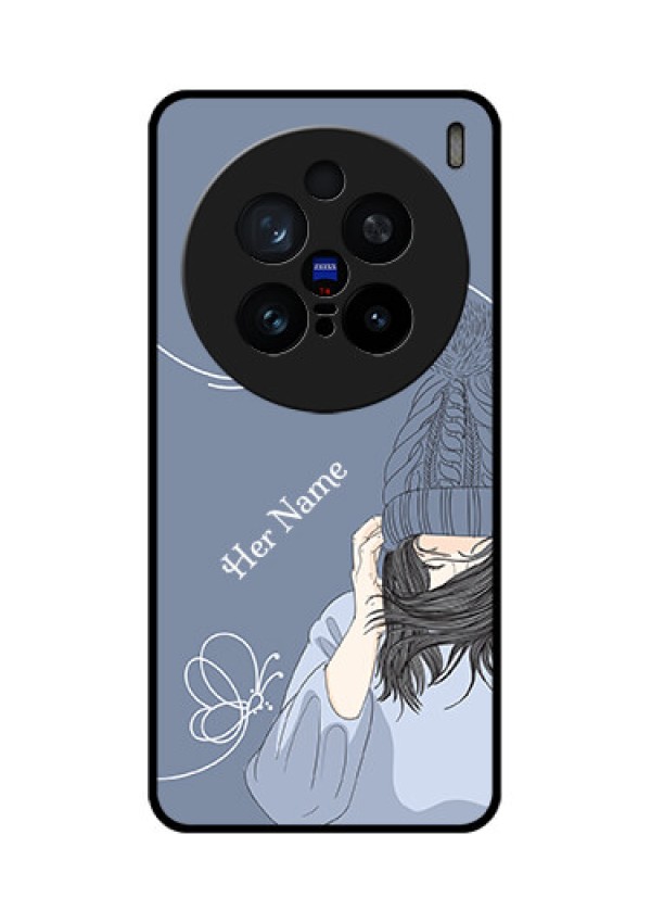 Vivo X200 Pro 5G Custom Glass Phone CaseGirl In Winter Outfit Design