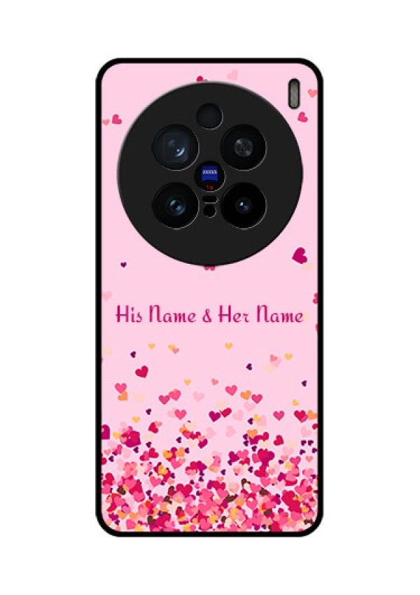 Vivo X200 Pro 5G Custom Glass Phone CaseFloating Hearts Design