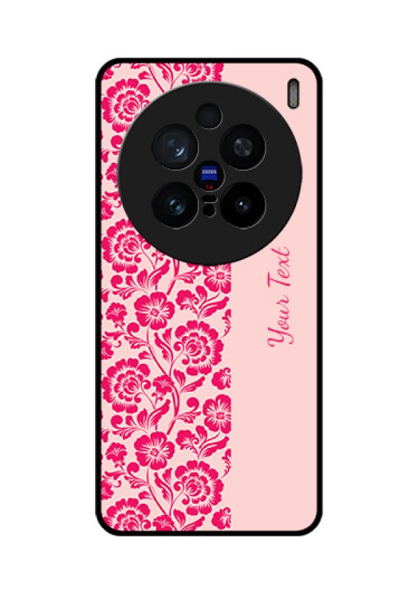Vivo X200 Pro 5G Custom Glass Phone CaseAttractive Floral Pattern Design
