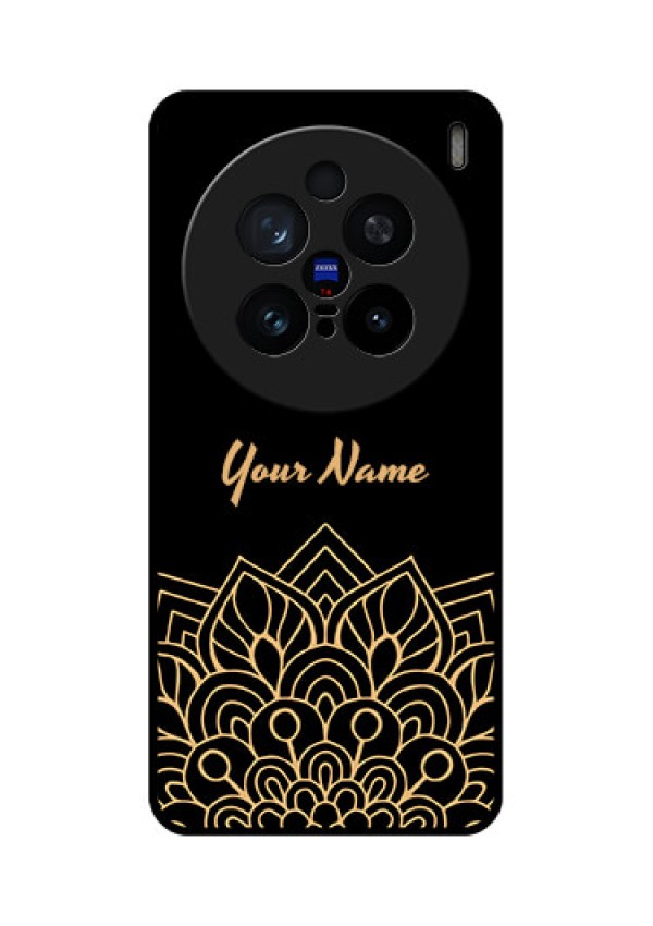 Vivo X200 Pro 5G Custom Glass Phone CaseGolden Mandala Design