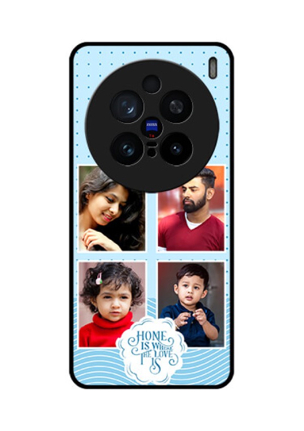 Vivo X200 Pro 5G Custom Glass Phone CaseCute Love Quote With 4 Pic Upload Design