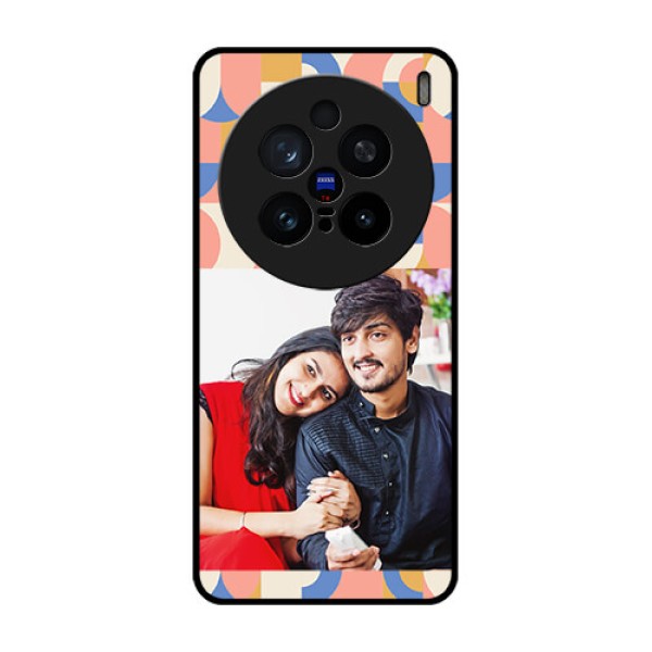 Vivo X200 Pro 5G Custom Glass Phone CaseSemi - Circle Maze Pattern Design
