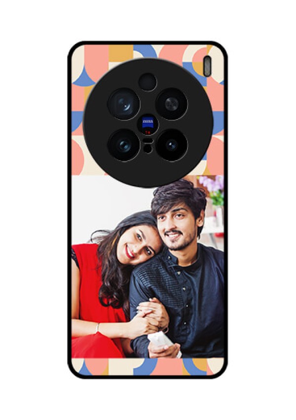Vivo X200 Pro 5G Custom Glass Phone CaseSemi - Circle Maze Pattern Design