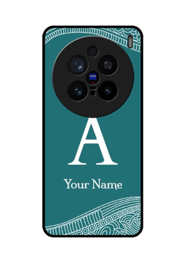 Vivo X200 Pro 5G Custom Glass Phone CaseLine Art Pattern With Custom Name Design