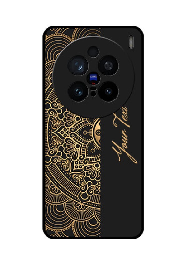 Vivo X200 Pro 5G Custom Glass Phone CaseMandala Art With Custom Text Design