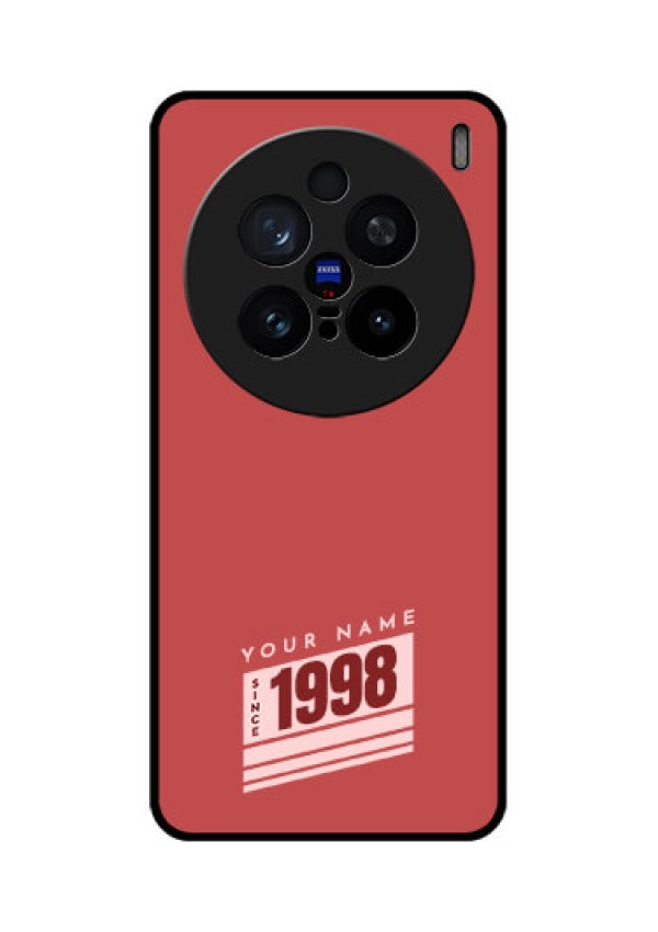 Vivo X200 Pro 5G Custom Glass Phone CaseRed Custom Year Of Birth Design