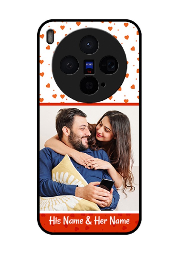 Vivo X300 5G Custom Glass Phone Case - Orange Love Symbol Design