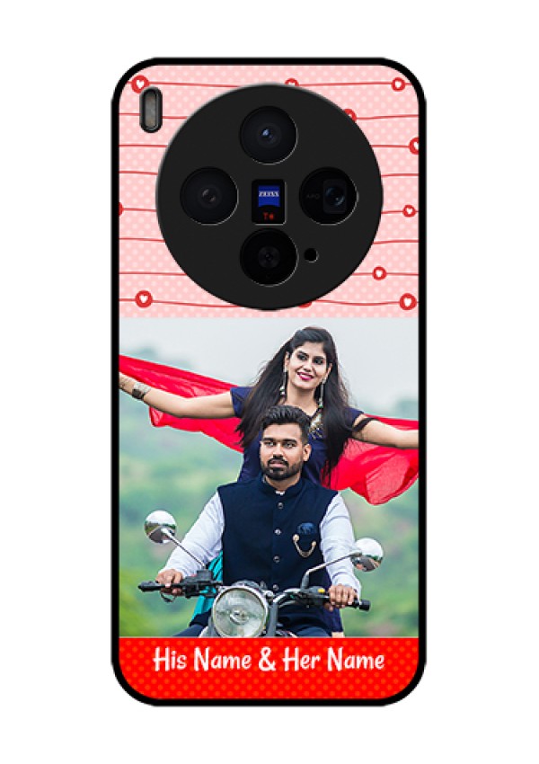 Vivo X300 5G Custom Glass Phone Case - Red Pattern Case Design
