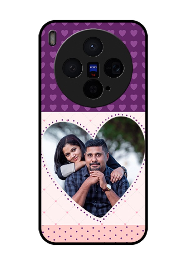 Vivo X300 5G Custom Glass Phone Case - Violet Love Dots Design