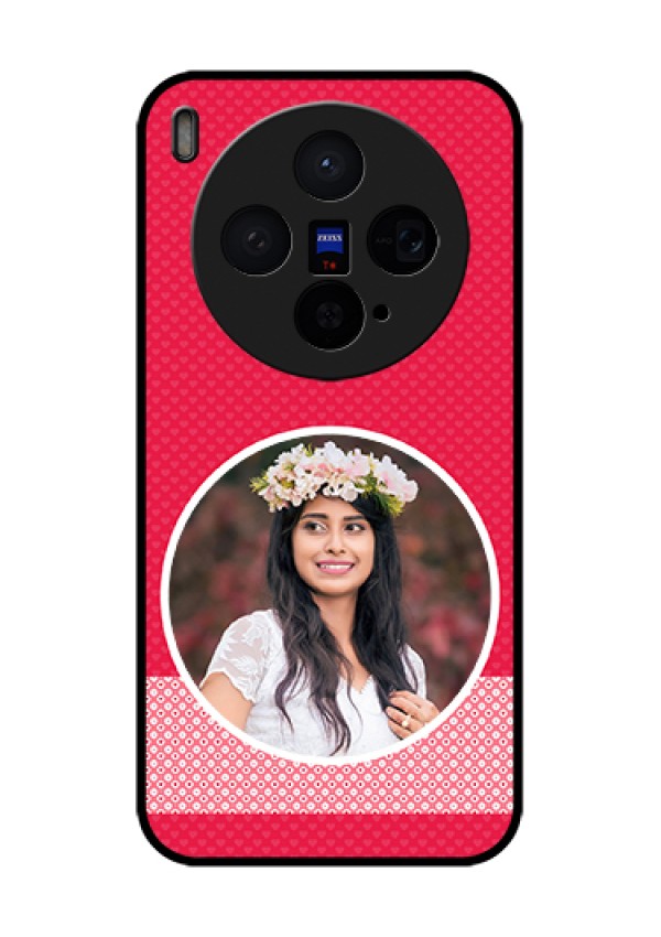 Vivo X300 5G Custom Glass Phone Case - Pink Color Pattern Design