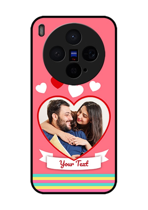 Vivo X300 5G Custom Glass Phone Case - Love Shapes Doodle Design