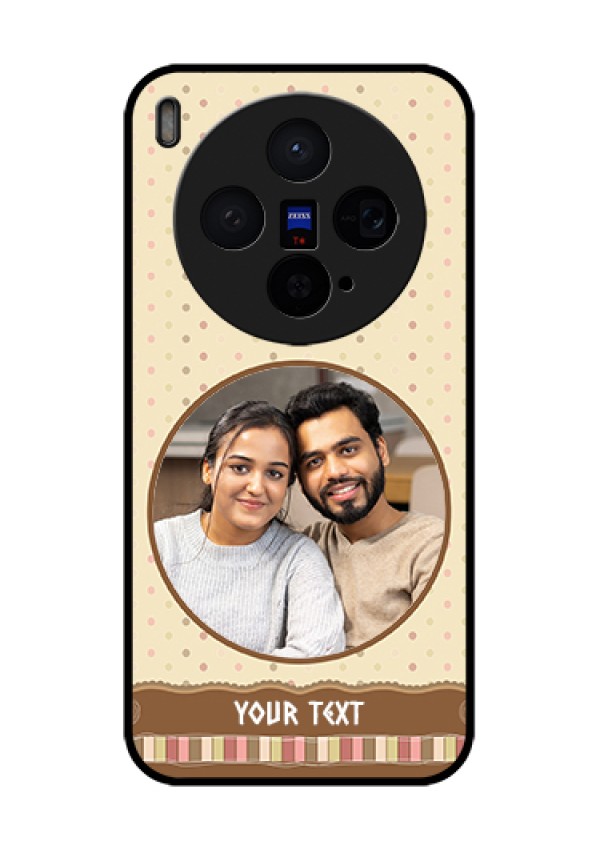 Vivo X300 5G Custom Glass Phone Case - Brown Dotted Mobile Case Design