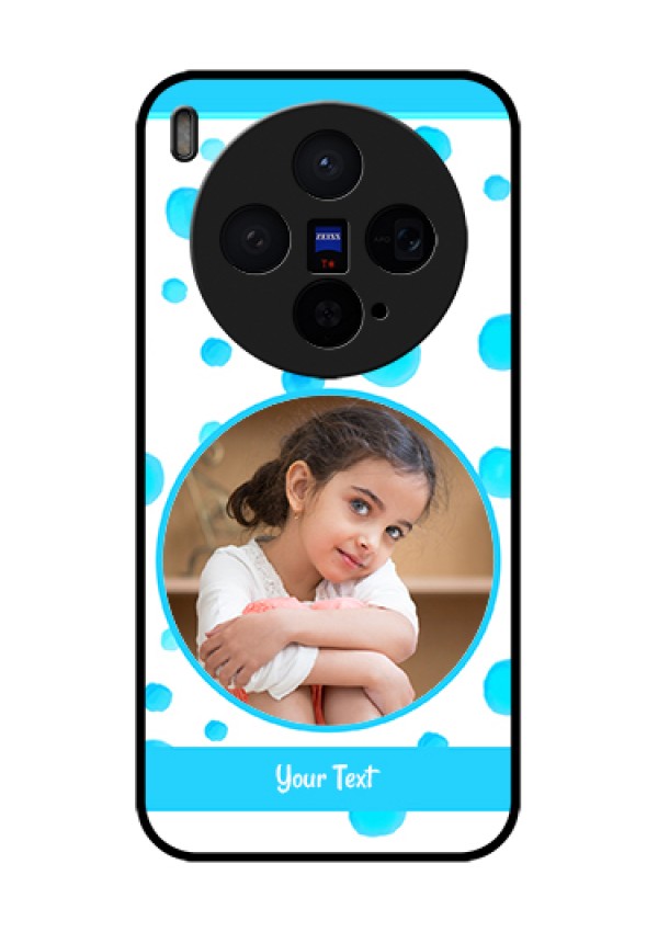 Vivo X300 5G Custom Glass Phone Case - Blue Bubbles Pattern Design