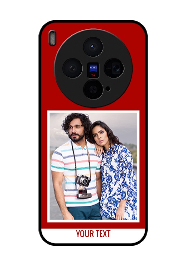 Vivo X300 5G Custom Glass Phone Case - Red Color Design