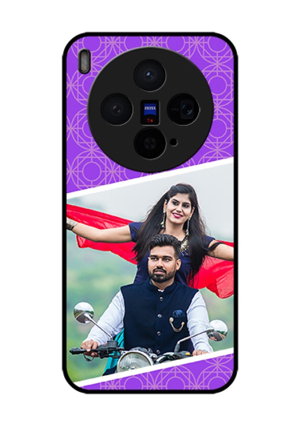 Vivo X300 5G Custom Glass Phone Case - Violet Color Pattern Design