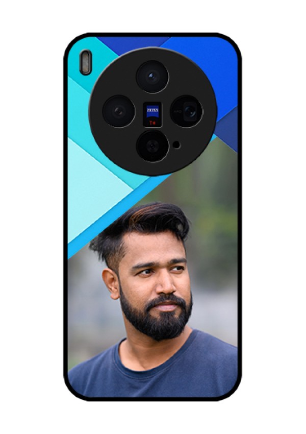 Vivo X300 5G Custom Glass Phone Case - Blue Pattern Design