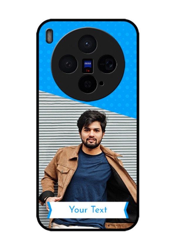 Vivo X300 5G Custom Glass Phone Case - Simple Blue Color Design