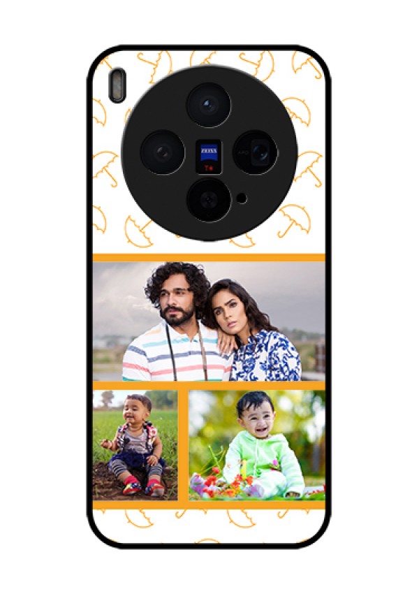 Vivo X300 5G Custom Glass Phone Case - Yellow Pattern Design