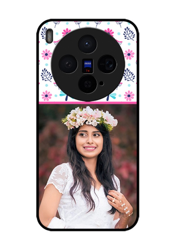 Vivo X300 5G Custom Glass Phone Case - Colorful Flower Design