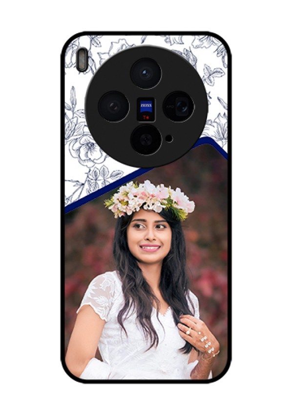 Vivo X300 5G Custom Glass Phone Case - Classy Floral Design