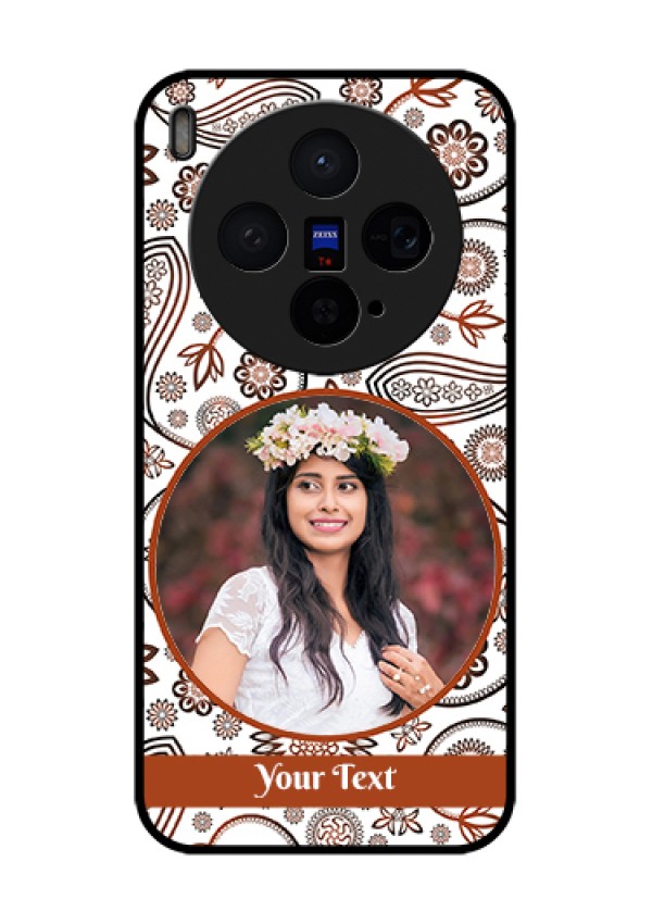 Vivo X300 5G Custom Glass Phone Case - Abstract Flower Design