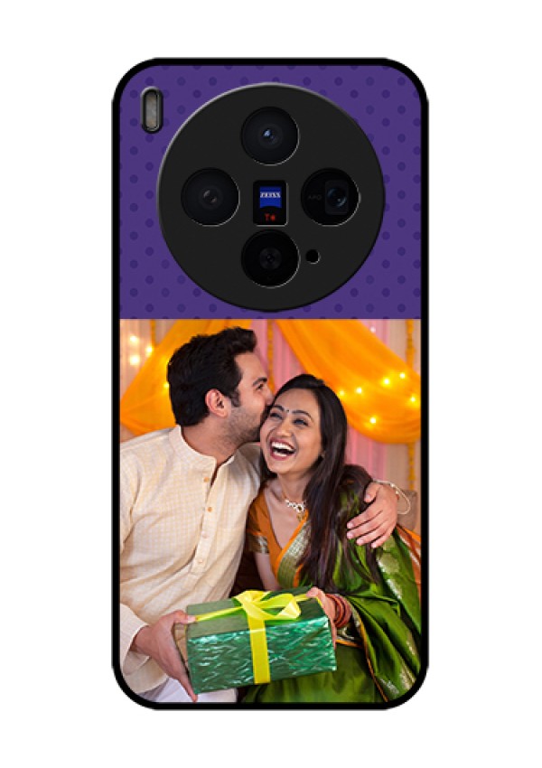 Vivo X300 5G Custom Glass Phone Case - Violet Colored Pattern Design