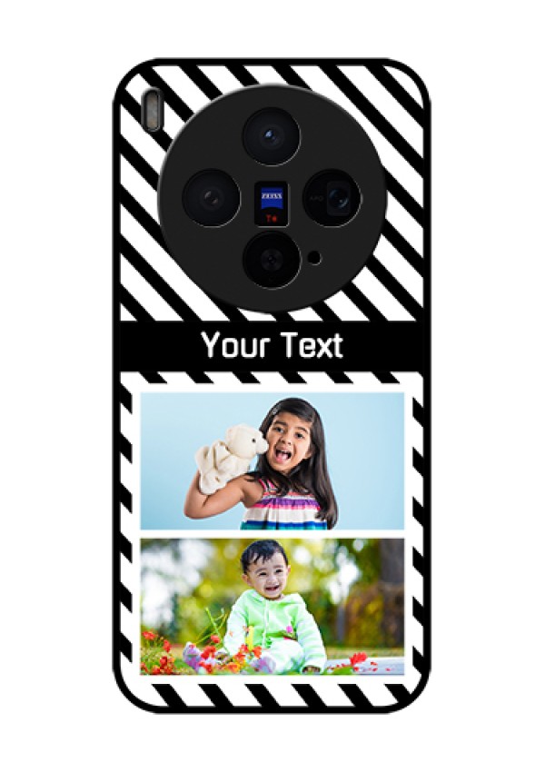 Vivo X300 5G Custom Glass Phone Case - Black And White Stripes Design