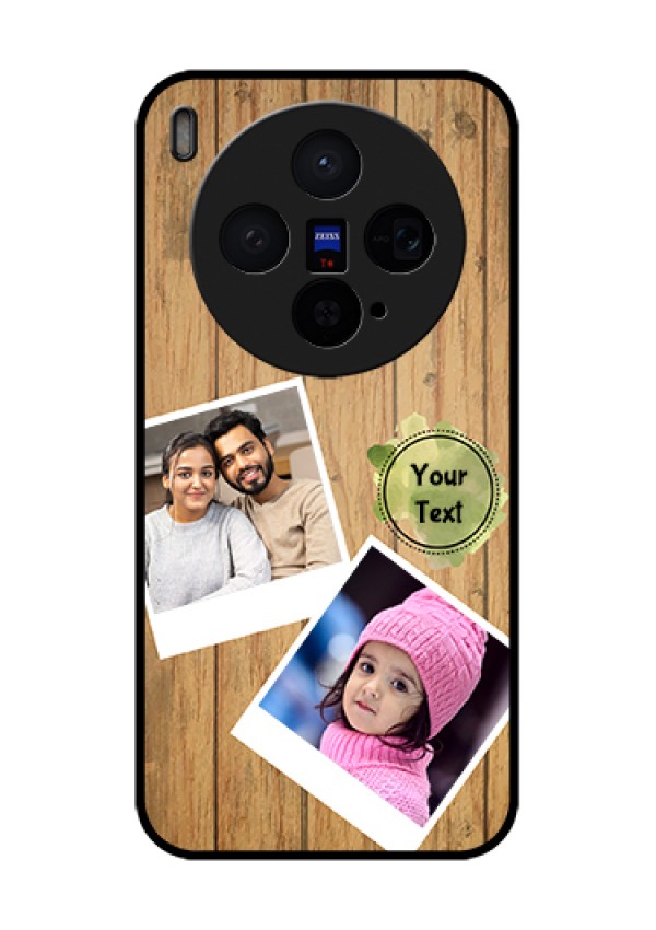 Vivo X300 5G Custom Glass Phone Case - Wooden Texture Design