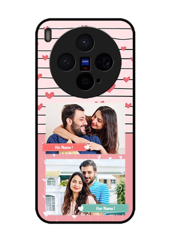 Vivo X300 5G Custom Glass Phone Case - Photo With Heart Design