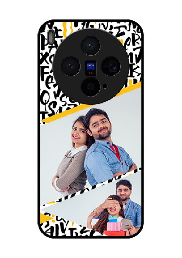 Vivo X300 5G Custom Glass Phone Case - Letters Pattern Design