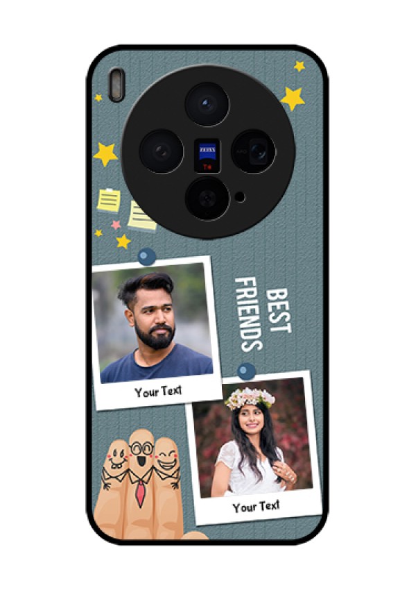 Vivo X300 5G Custom Glass Phone Case - Sticky Frames And Friendship Design