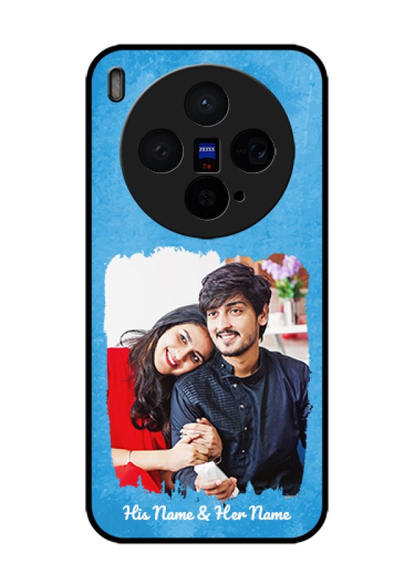 Vivo X300 5G Custom Glass Phone Case - Blue Color Vintage Design