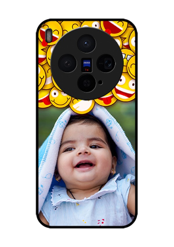 Vivo X300 5G Custom Glass Phone Case - With Smiley Emoji Design