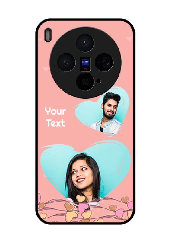 Vivo X300 5G Custom Glass Phone Case - Love Doodle Design