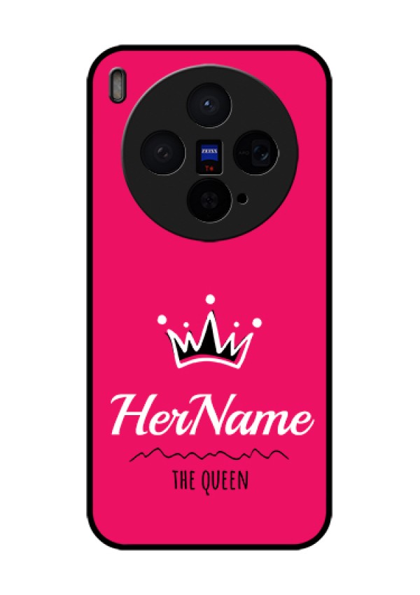 Vivo X300 5G Custom Glass Phone Case - Queen With Name Design