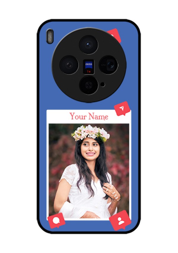 Vivo X300 5G Custom Glass Phone Case - Like Share And Comment Design